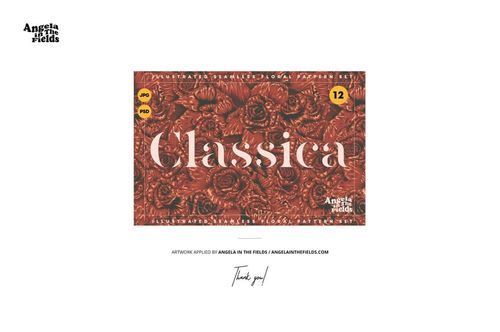 Rectangular fabric swatch mockup with a detailed floral pattern in warm brown tones, shown on a white background.