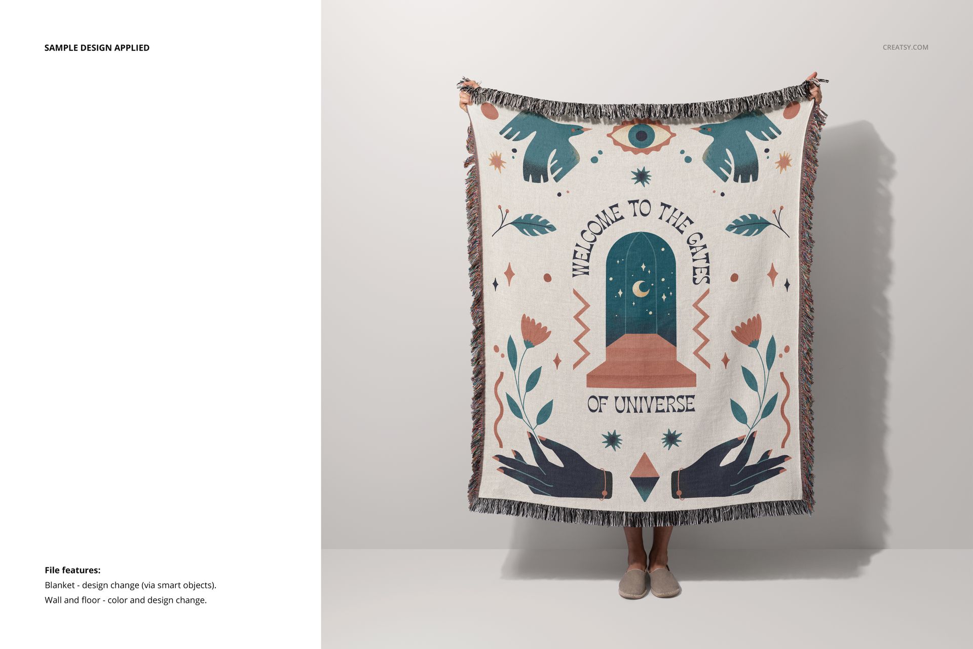 Jacquard Fringed Woven Throw Blanket Mockup Set v.5 - mockup screenshot 8