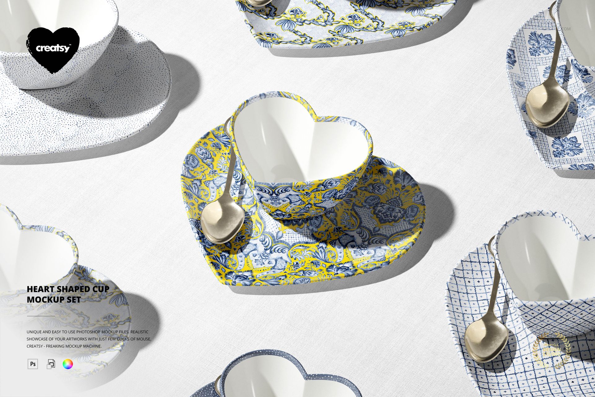 Heart-Shaped Cup Mockup Set