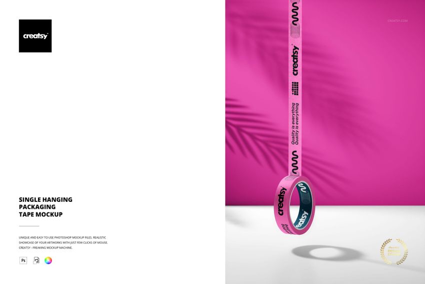Single Hanging Packaging Tape Mockup - mockup screenshot 1
