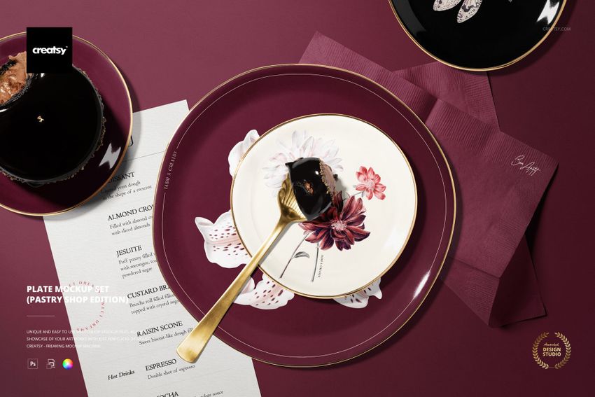 Plate Mockup Set (pastry shop edition) - mockup screenshot 1