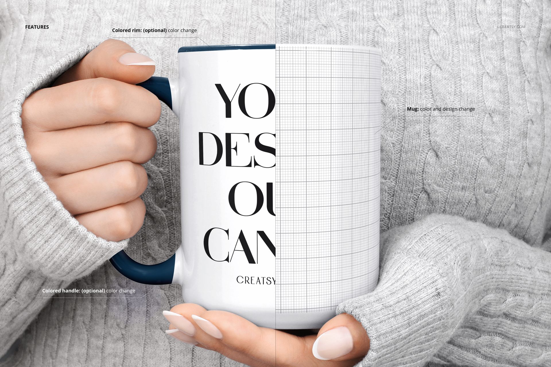 Woman Holding 15oz Mug Mockup - mockup screenshot 3