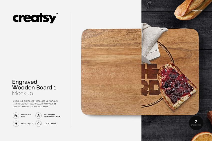 Engraved Wooden Board 1 Mockup - mockup screenshot 1