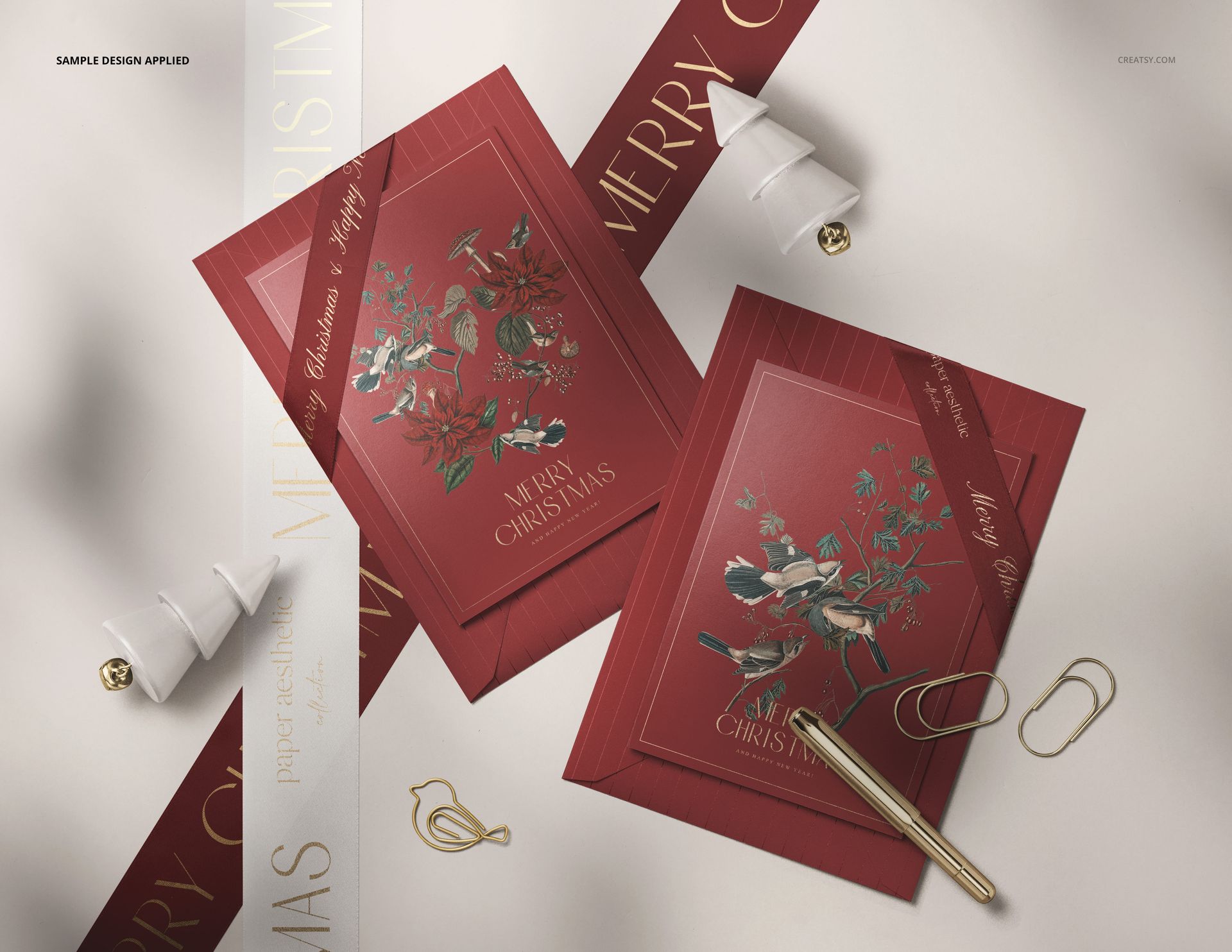 Two Christmas Cards and Envelopes Mockup - mockup screenshot 3