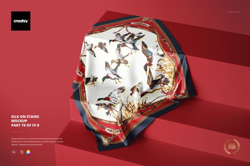 Silk on Stairs Mockup - mockup screenshot 1