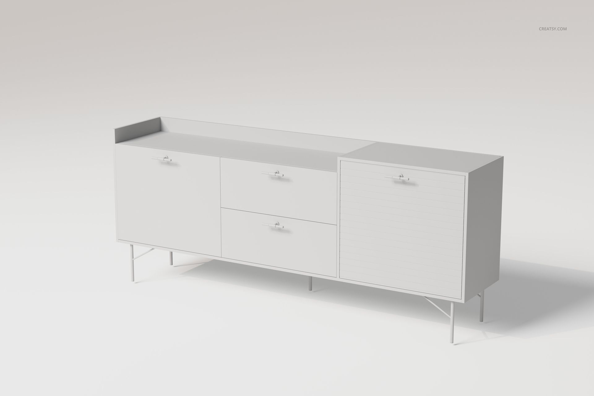 Modern Textured Cabinet 3D Model - mockup screenshot 3