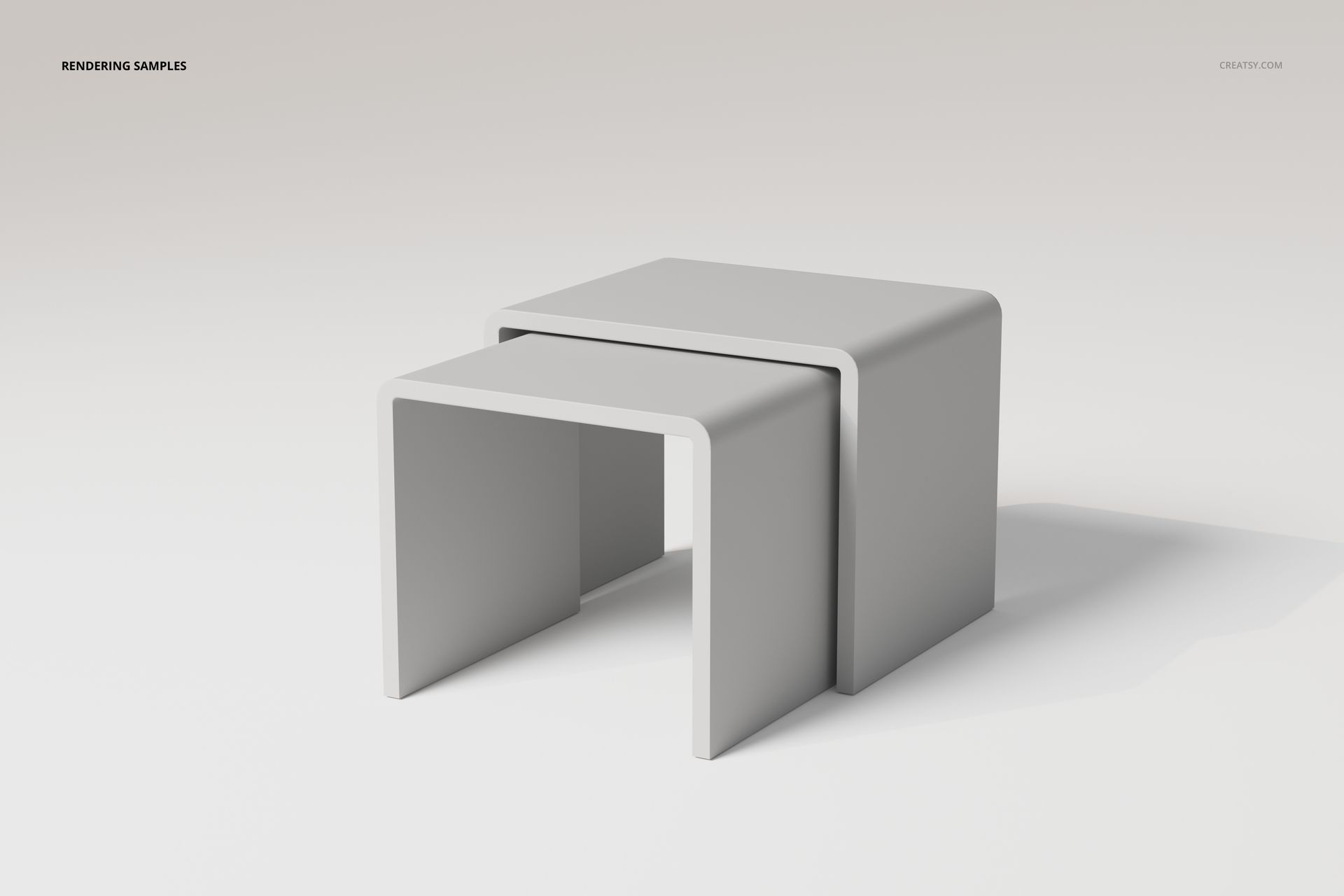 Square Nesting Tables 3D Model - mockup screenshot 2
