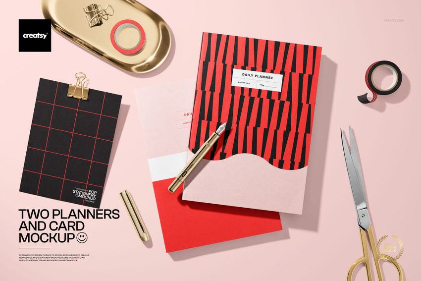 Two Planners and Card Mockup - mockup screenshot 1