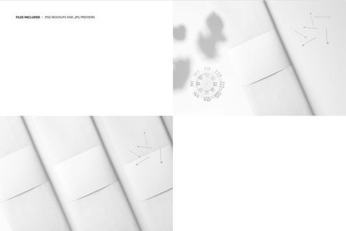 Fabric bolt mockup in a minimal setting, featuring three folded fabric bolts with white paper bands, top view.