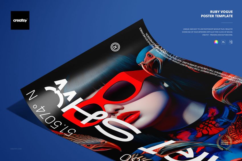 Ruby Vogue Poster Template - mockup screenshot 1