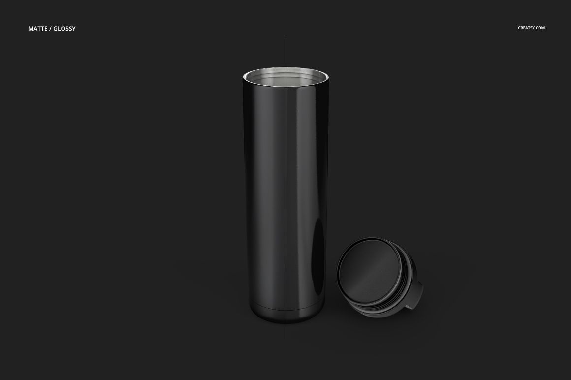 Insulated Double Wall Vacuum Stainless Steel 18oz Tumbler Mockup Set - mockup screenshot 5