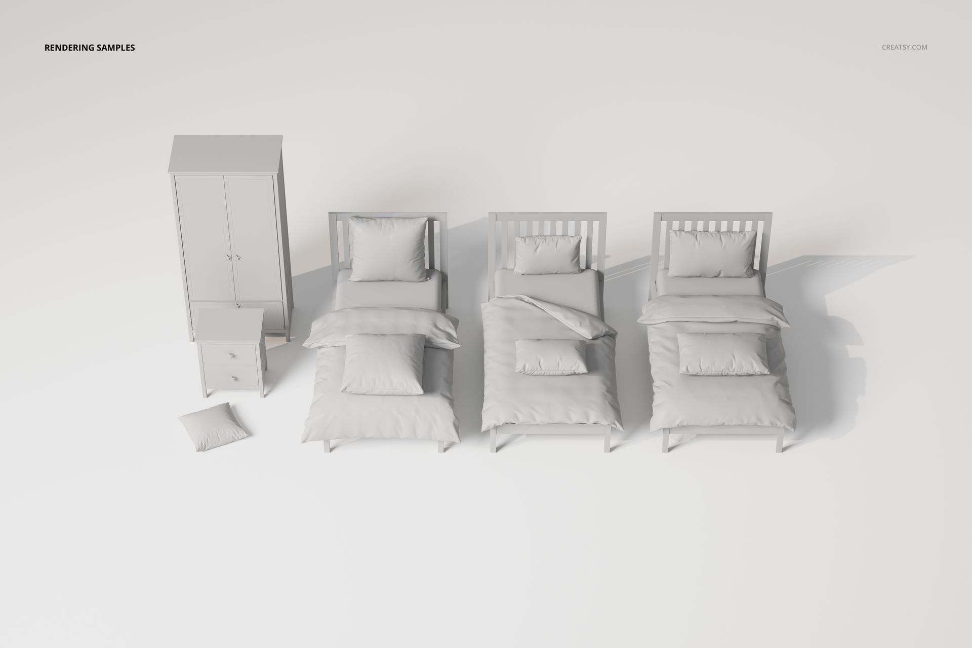 Kids Bedroom Furniture & Bedding Set 1 3D Model - mockup screenshot 2