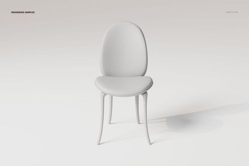 Front view of a beetle style dining chair 3D model in solid white, featuring curved legs and a rounded backrest on a plain light background.