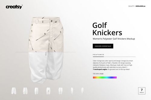 Women’s Polyester Golf Knickers Mockup Set - mockup preview 1