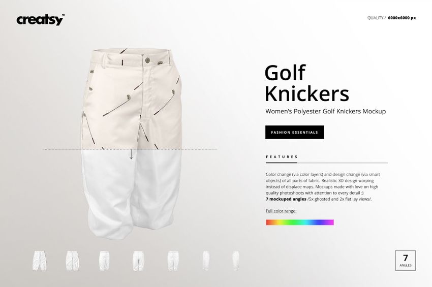 Women’s Polyester Golf Knickers Mockup Set - mockup screenshot 1