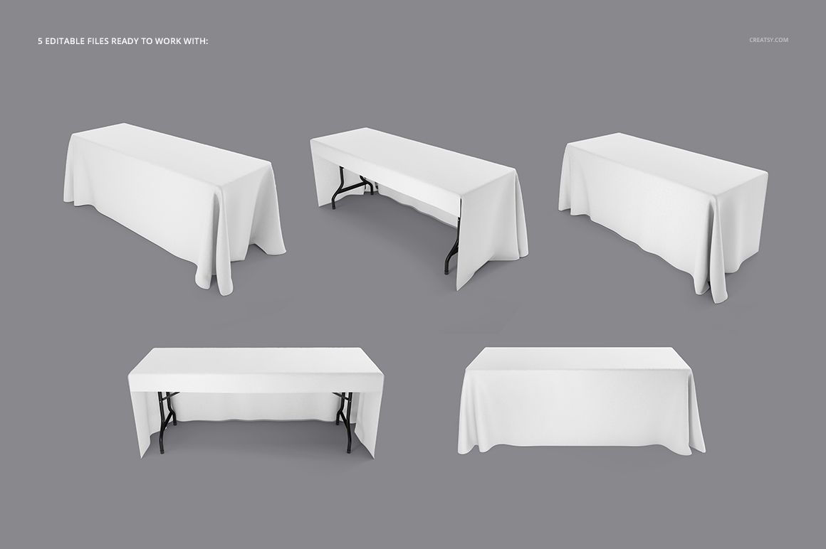 Imprinted Tablecloth Mockup Set (+runner) - mockup screenshot 2
