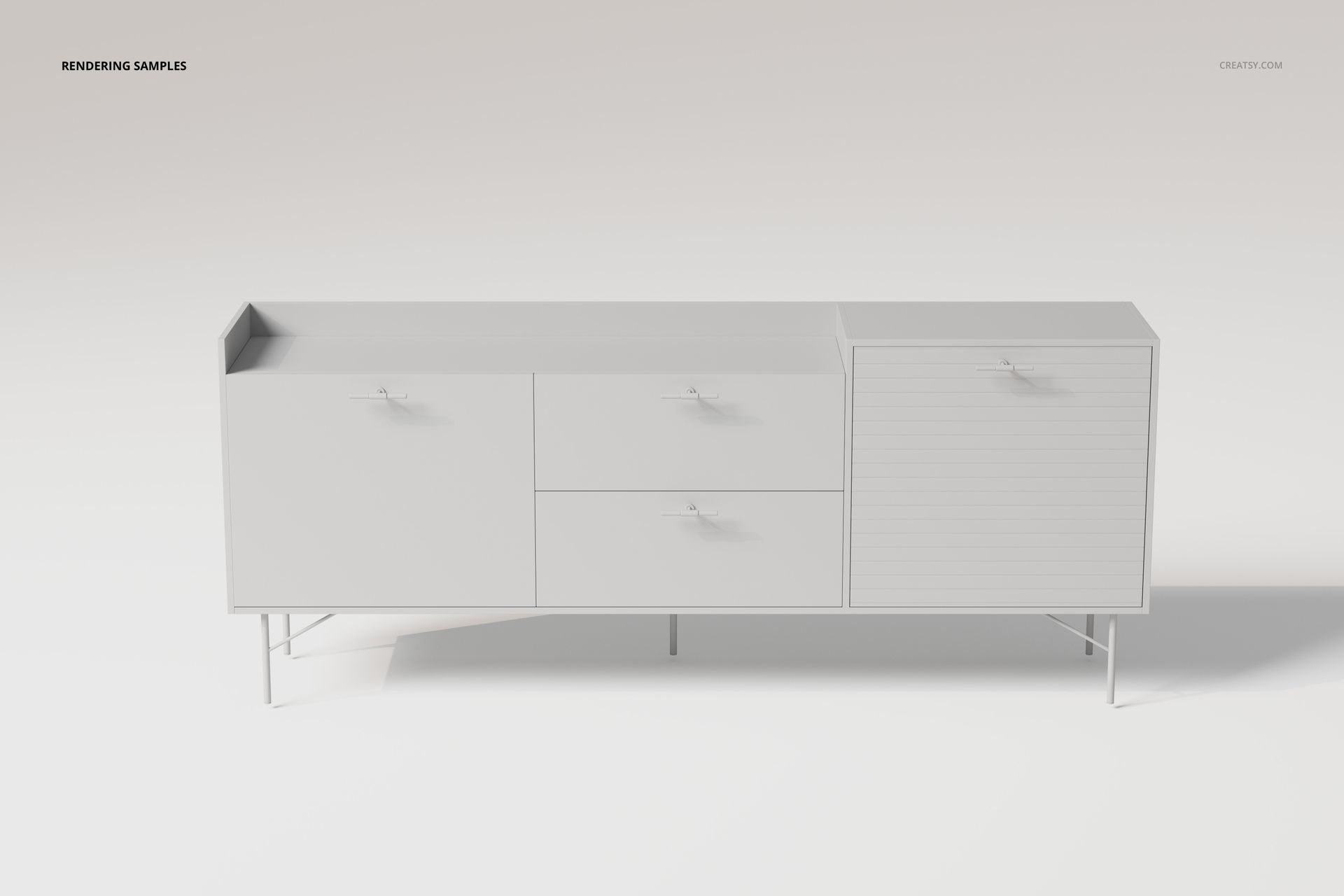 Modern Textured Cabinet 3D Model - mockup screenshot 2