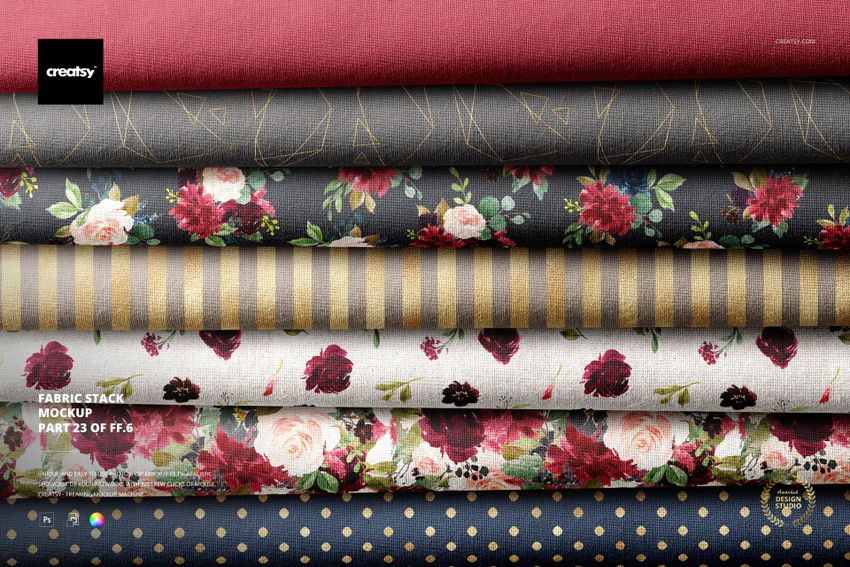 Fabric Stack Mockup Set - mockup screenshot 1