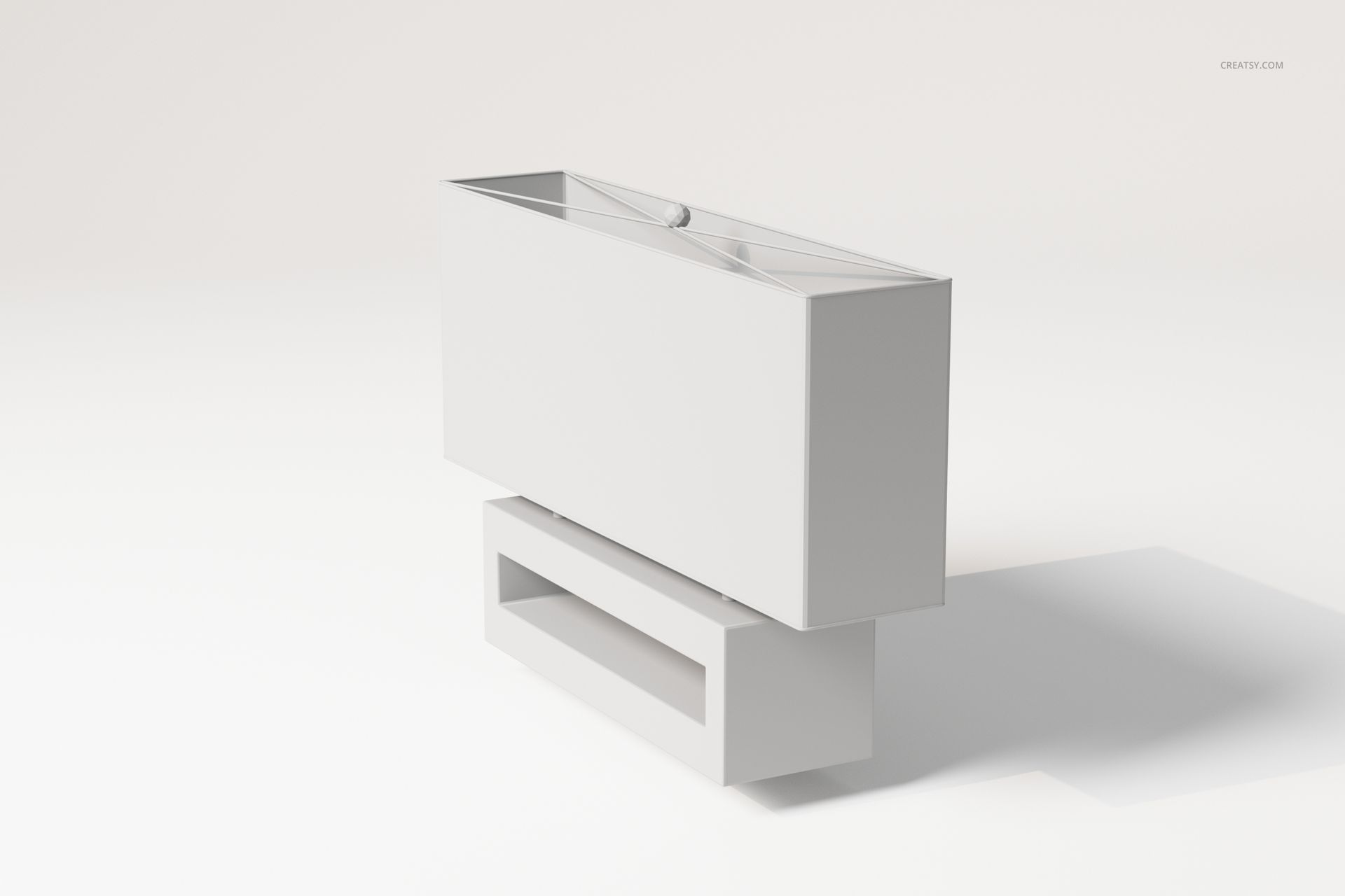Rectangular wall lamp in a minimalist white finish, shown from a front angle on a plain light background.