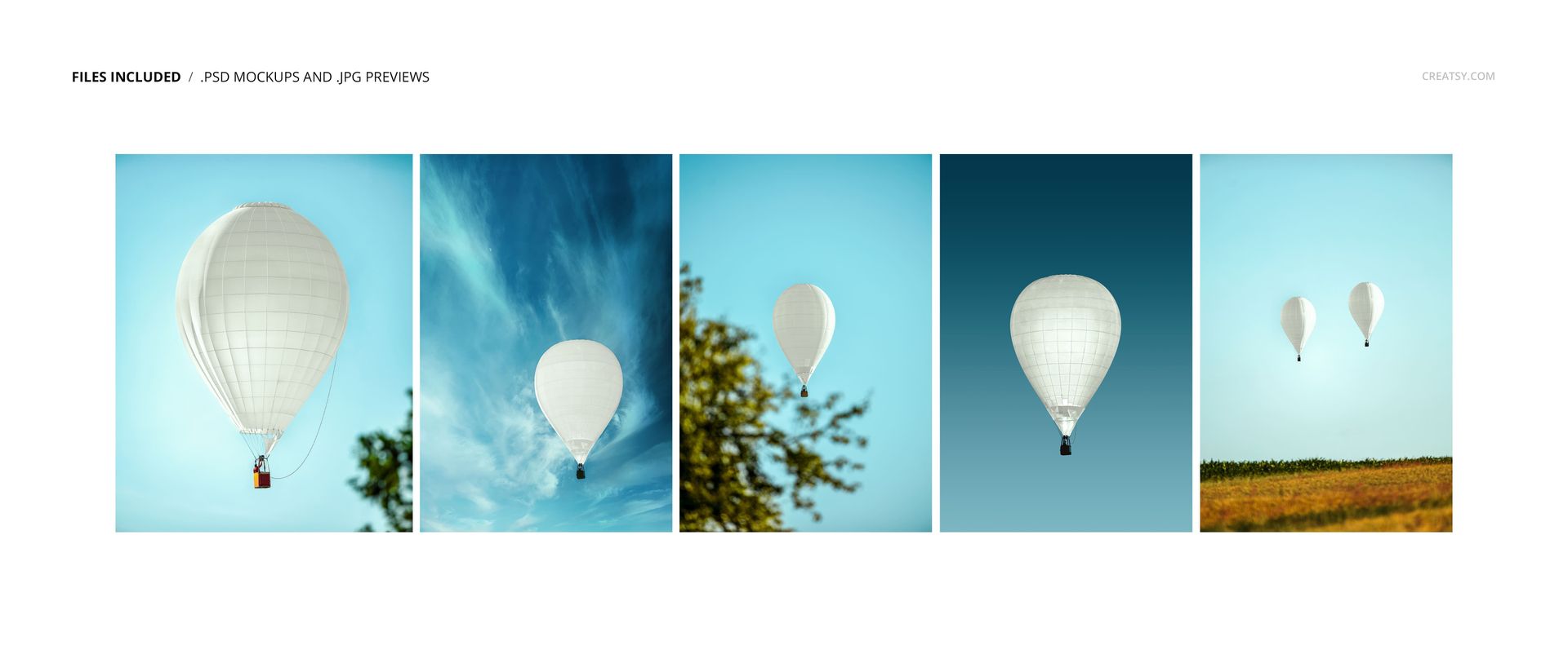 Hot Air Balloon Mockup Set - mockup screenshot 2