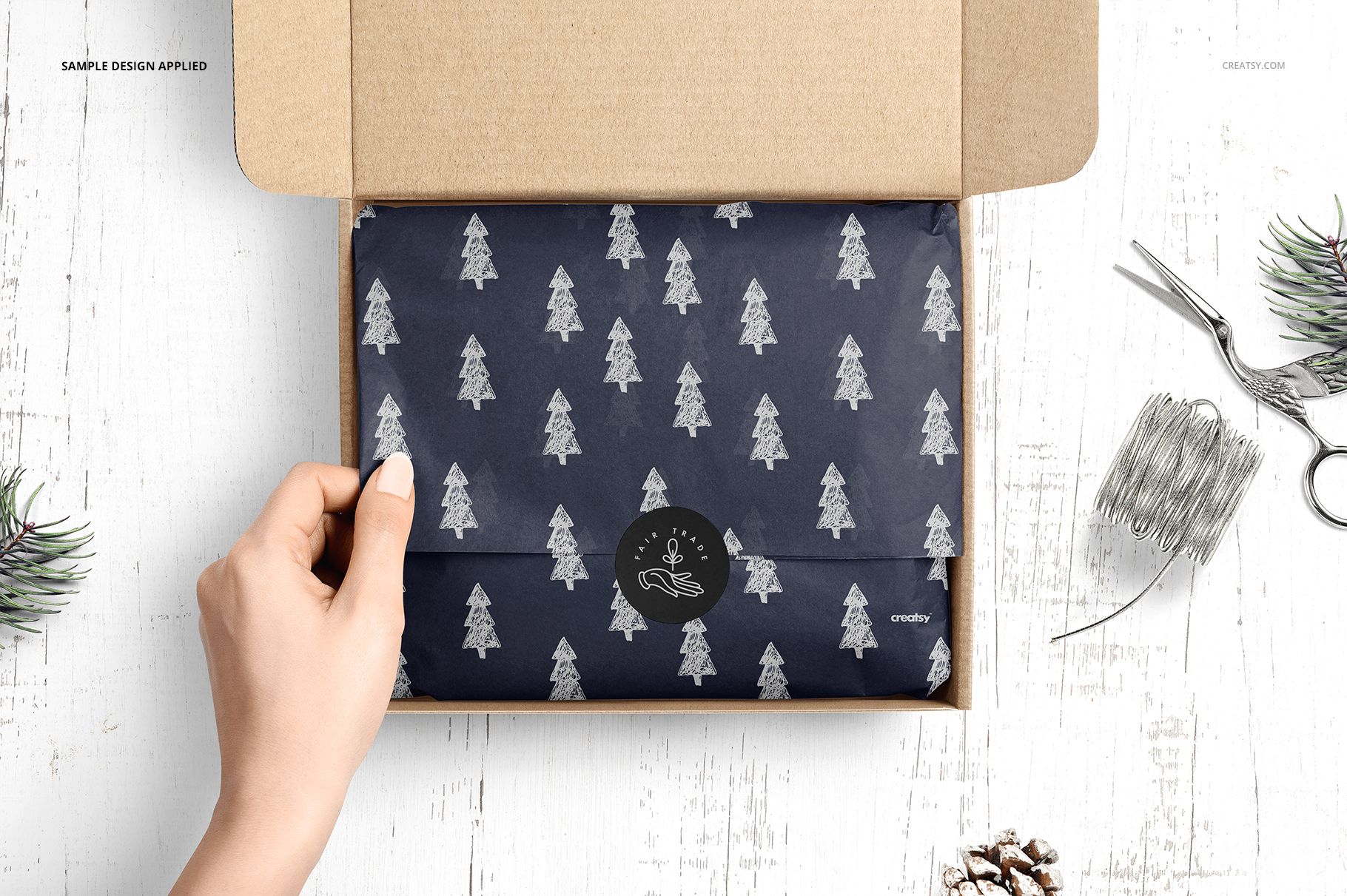 Mailer Box Wrapping Tissue Paper Mockup Set - mockup screenshot 6