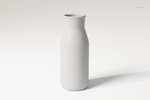 Minimalist bottle vase with smooth matte surface, shown in front view against a light neutral background.