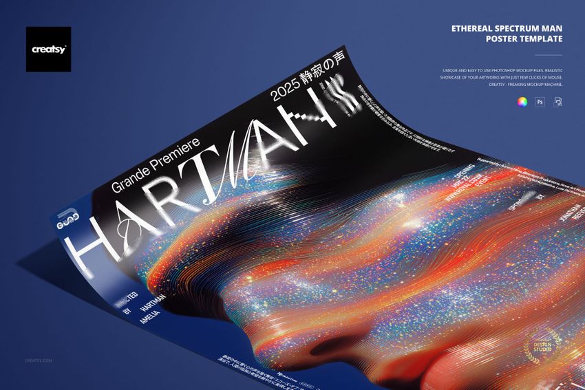 Ethereal Spectrum Man Poster Template - mockup screenshot 1