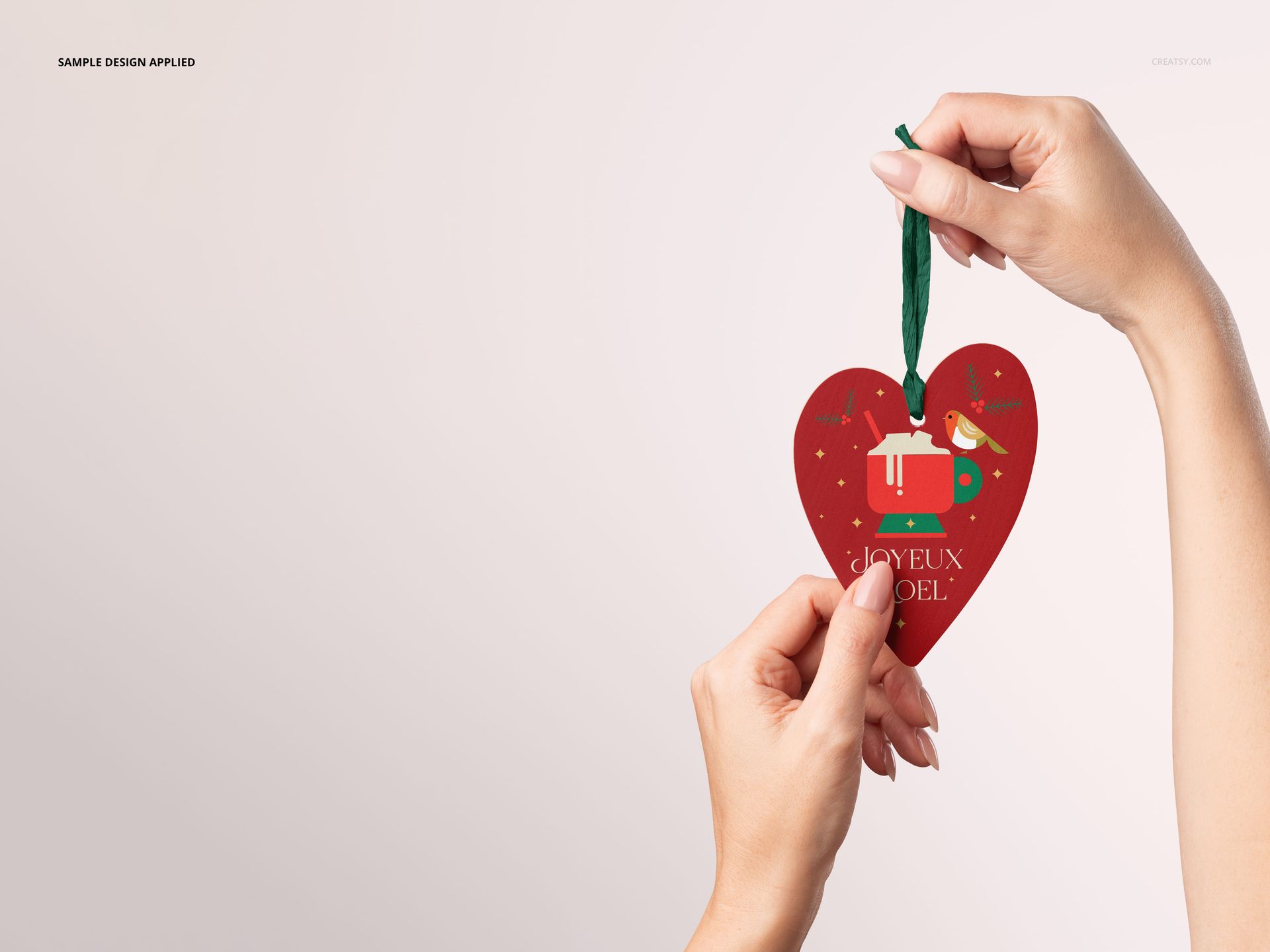 Printful Heart Wooden Ornaments Mockup Set - mockup screenshot 5