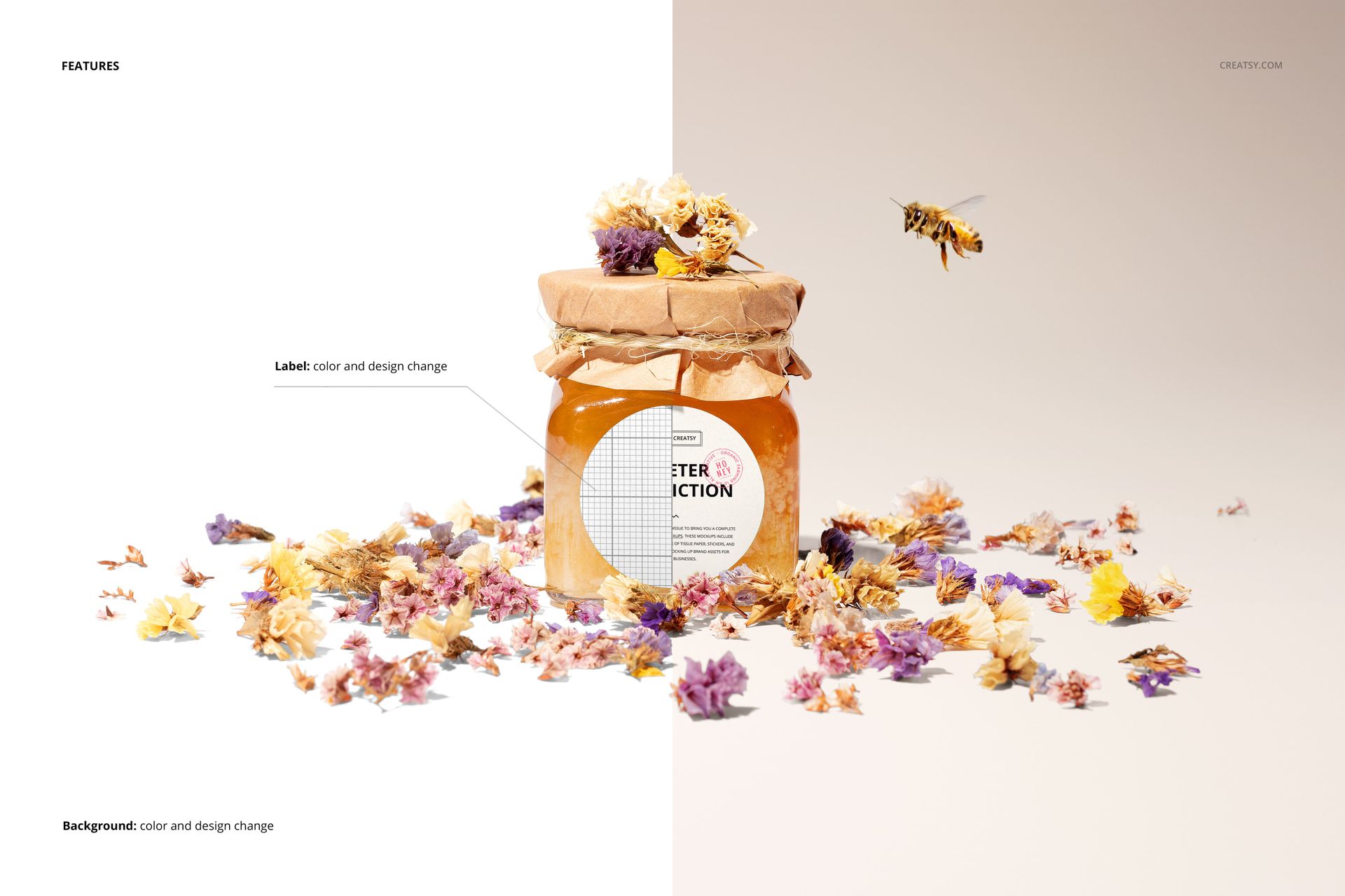Flower Honey Jar Mockup Set - mockup screenshot 3