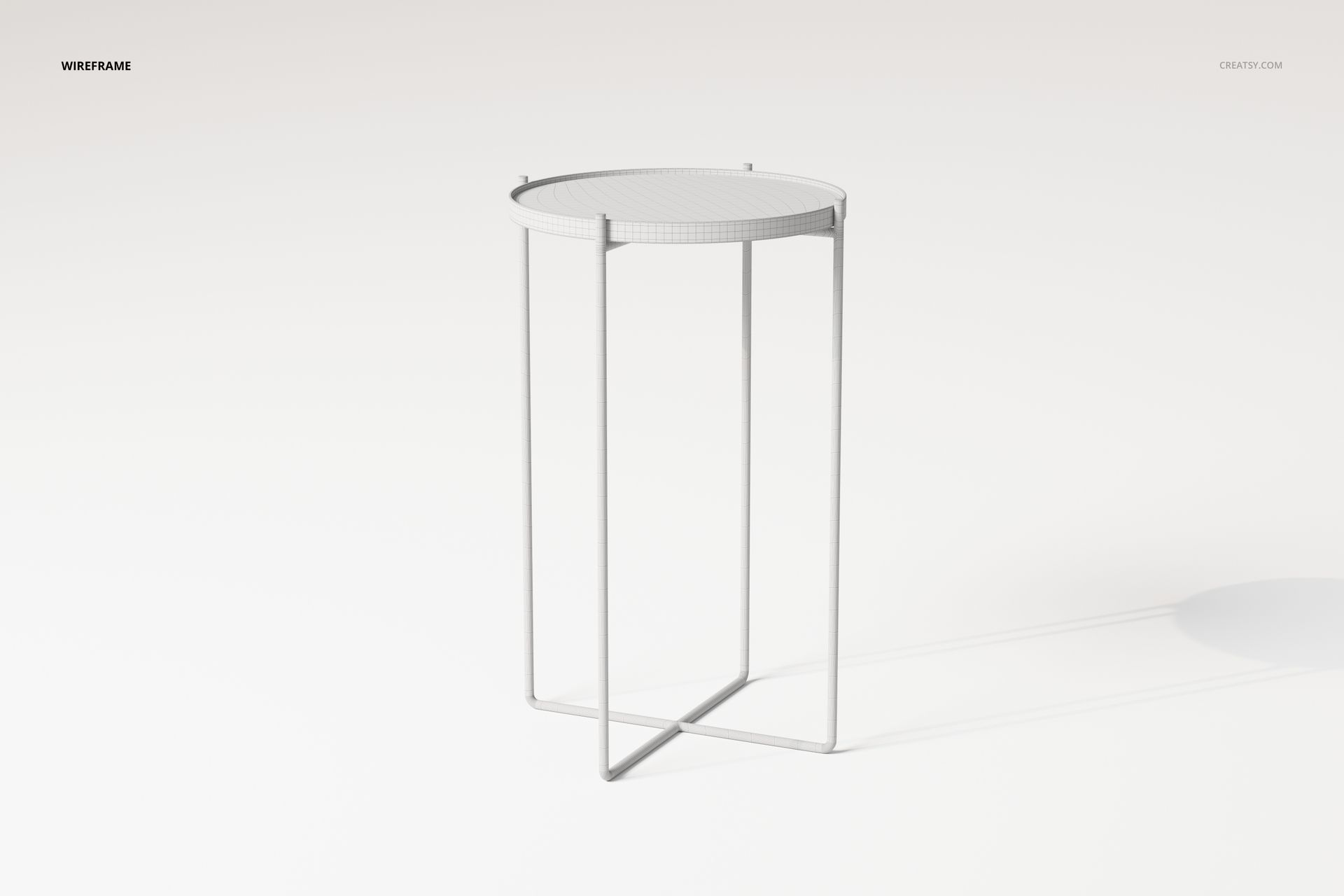 Round Metal Tray Table 3D Model - mockup screenshot 6