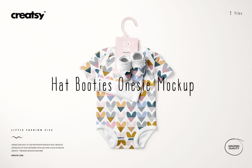 Hat Booties Onesie Mockup (24LFv.2) - mockup screenshot 1