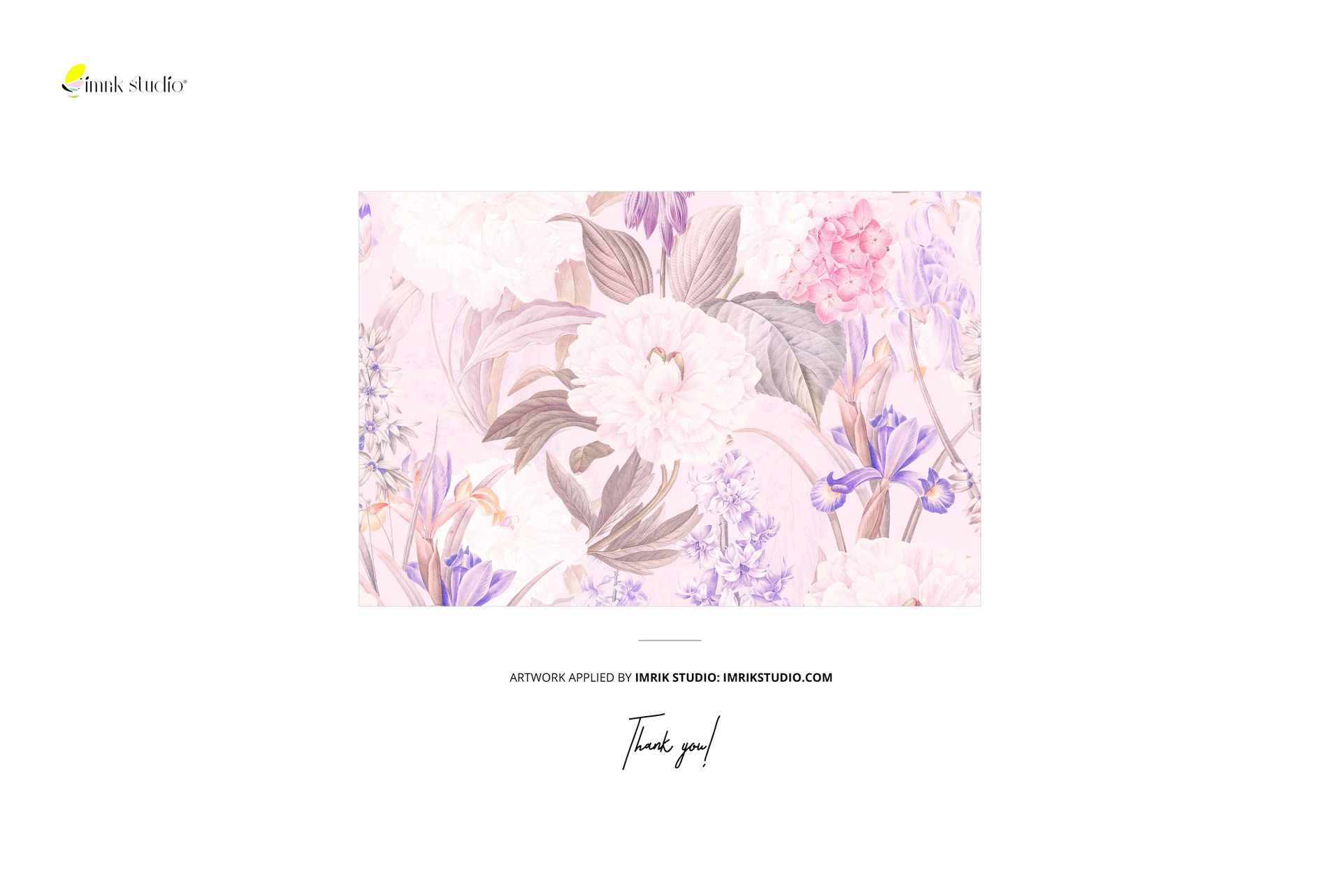 Rectangular curtain fabric mockup featuring a soft pastel floral pattern with large flowers and leaves, front view.