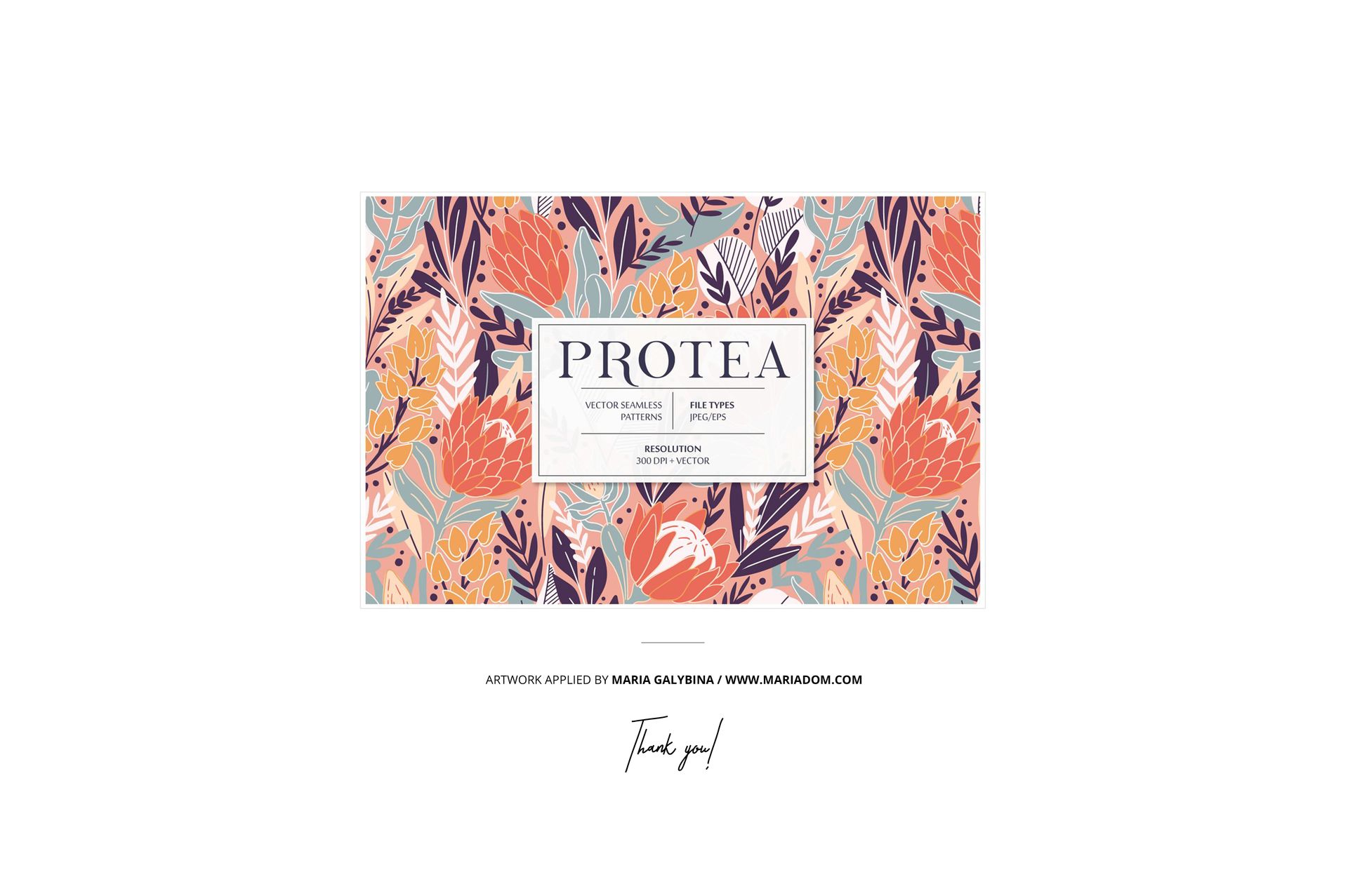 Front view of a fabric roll mockup featuring a colorful floral pattern with orange, pink, and purple tones on a white background.