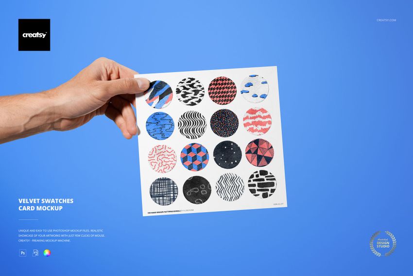 Velvet Swatches Card Mockup - mockup screenshot 1