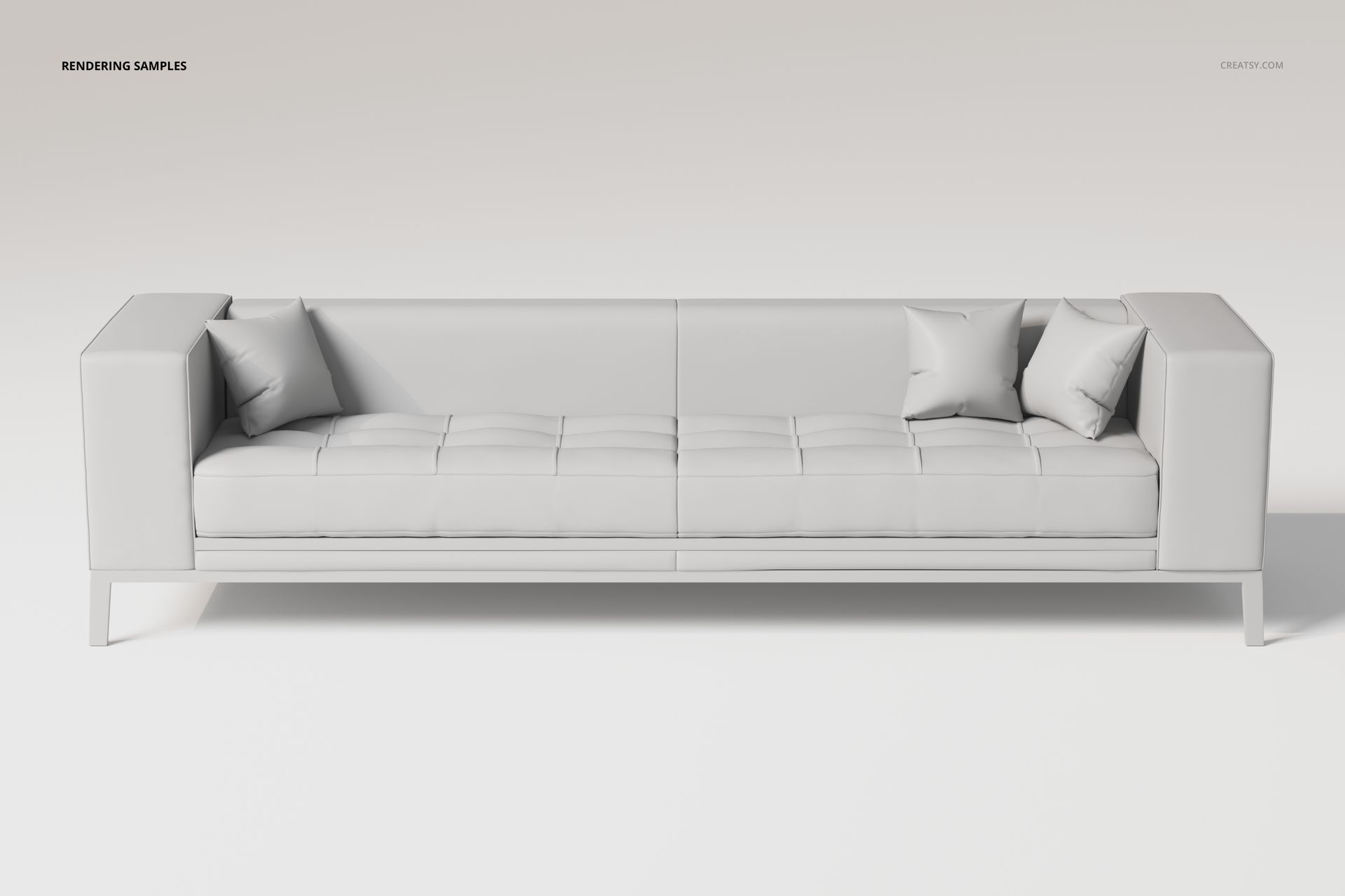 Extra Long Loft Style Sofa 3D Model - mockup screenshot 2