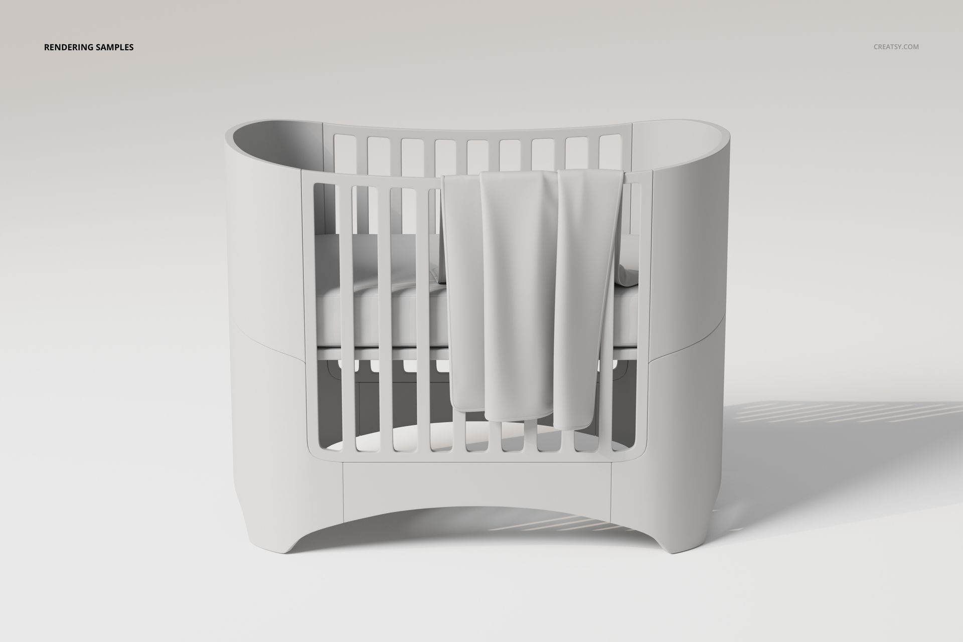 Crib with Small Baby Blanket 3D Model - mockup screenshot 2