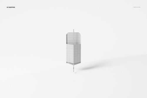 Front view of a geometric wall lamp 3D model with a sharp-edged shape, shown in wireframe on a white background.