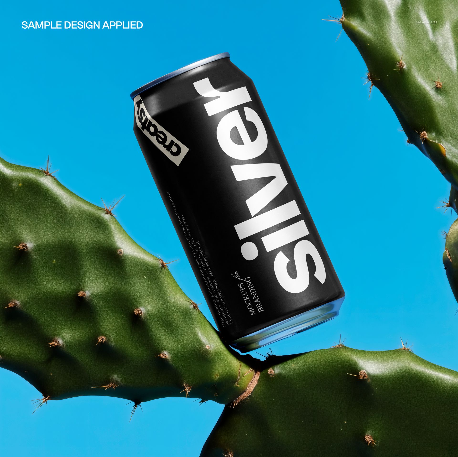 Slim Can on Cactus Mockup Mockup