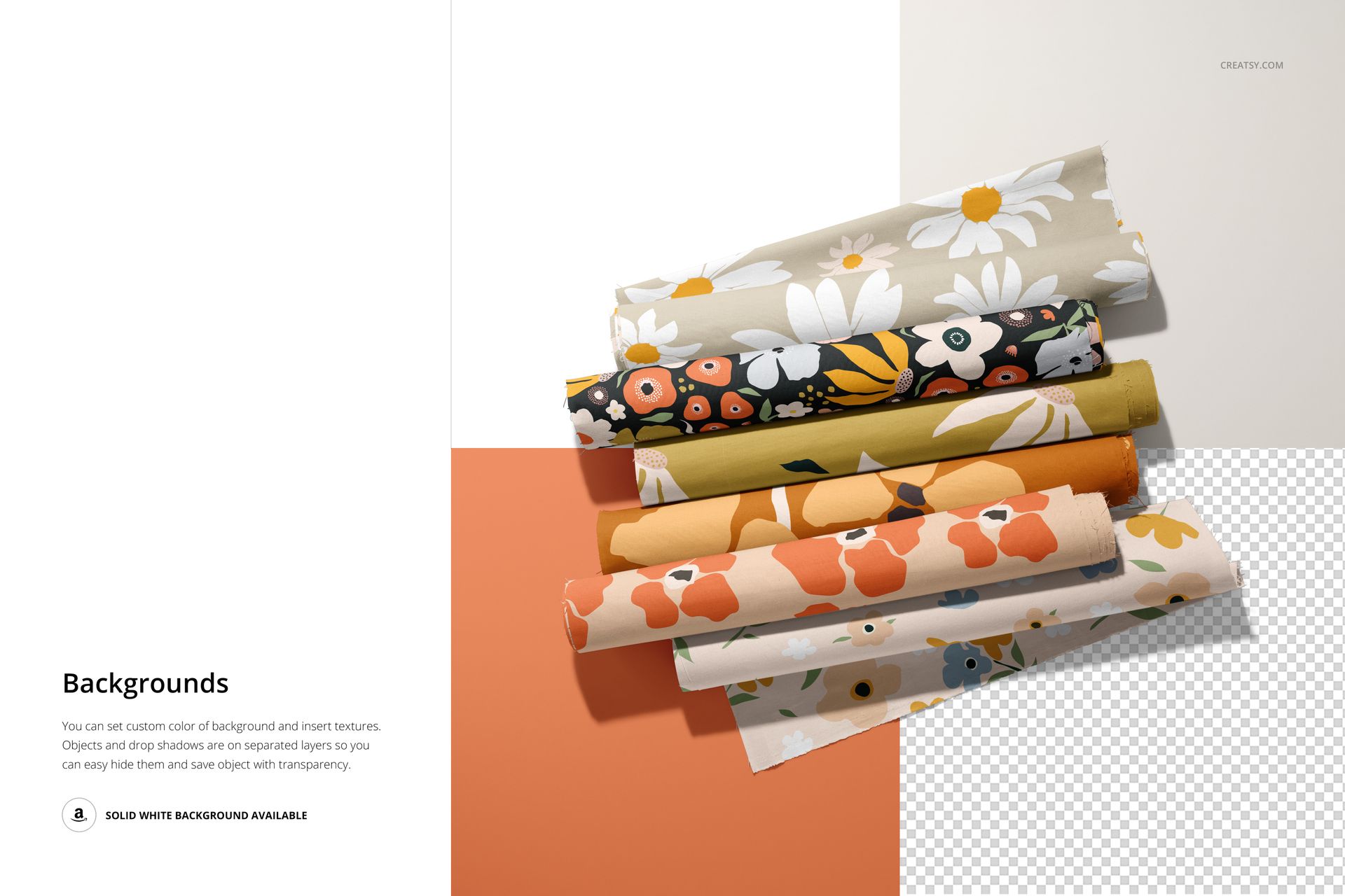 Versatile Fabric Rolls Mockup - mockup screenshot 5
