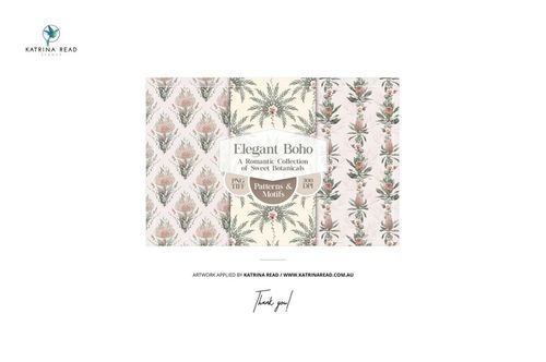 Three decorative pillow mockups with elegant boho botanical patterns in soft pastel colors on a white background.