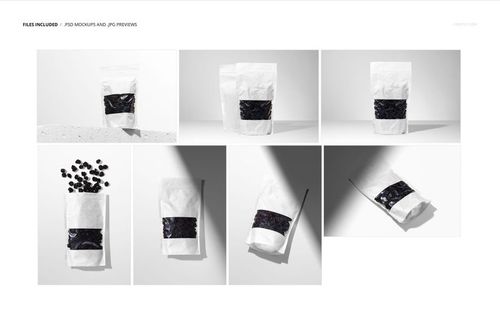 Dried cherries paper pouch PSD mockup set featuring different arrangements and lighting, with cherries spilling out in some scenes.