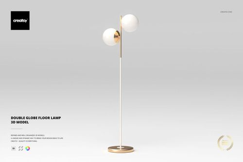 Double Globe Floor Lamp 3D Model - mockup preview 1
