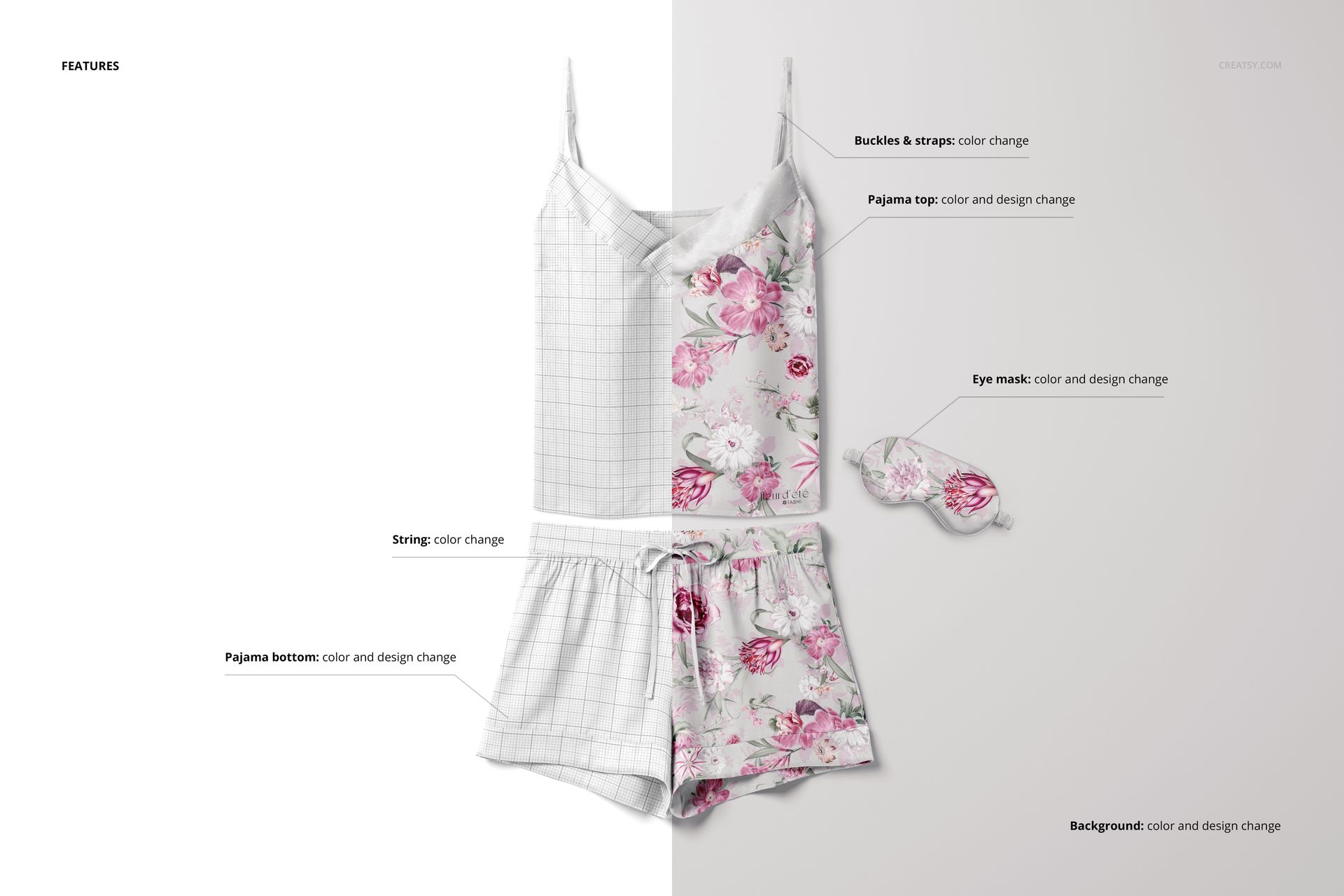 Short Silk Pajama Mockup Set - mockup screenshot 3
