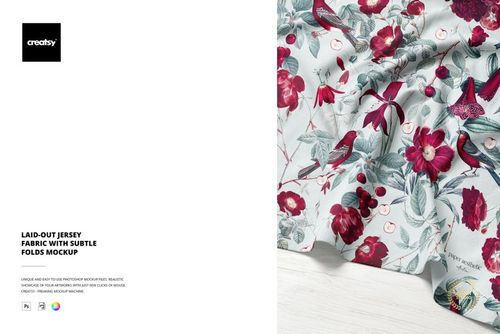 Laid-Out Jersey Fabric with Subtle Folds Mockup - mockup preview 1