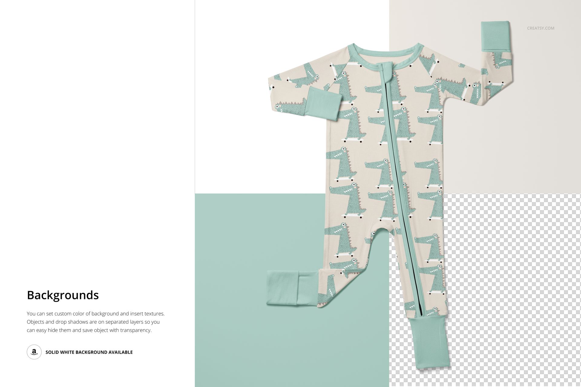 Zip Up Baby Pajama Mockup Set - mockup screenshot 7