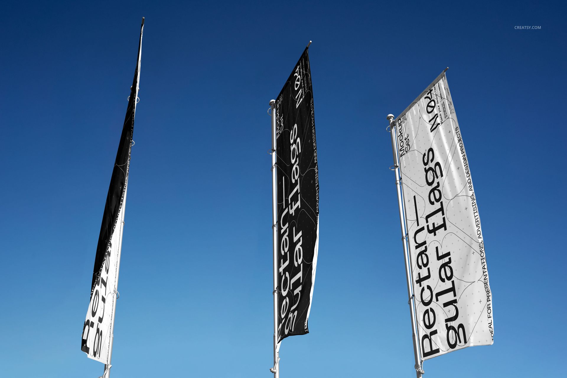 Rectangular Flags Mockup Set