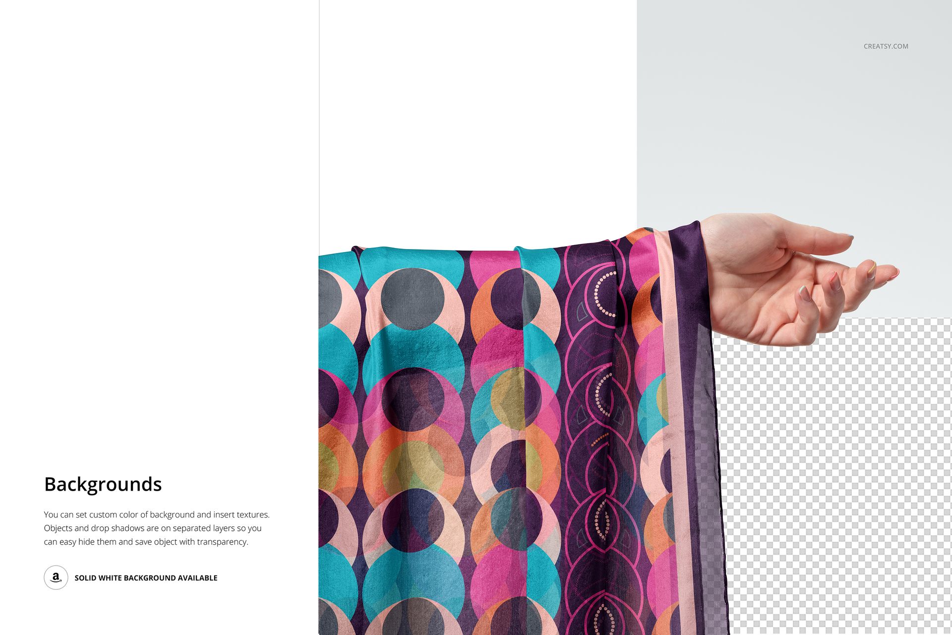 Habotai Silk Scarf Mockup Set - mockup screenshot 9