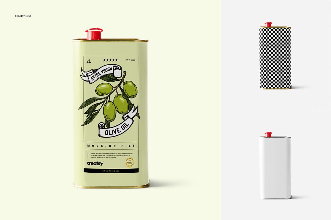 Olive Oil Tin Container Mockup Set - mockup screenshot 3
