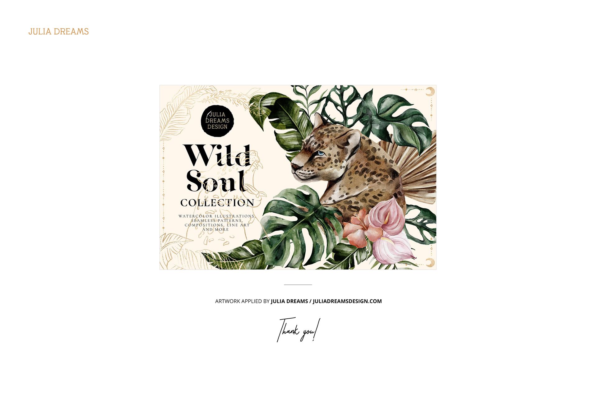 Fabric rolls mockup featuring a front view of a tropical-themed design with a leopard, green leaves, and pink flowers.