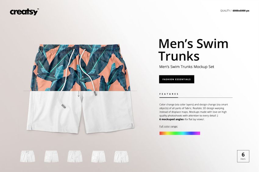 Men's Swim Trunks Mockup Set - mockup screenshot 1
